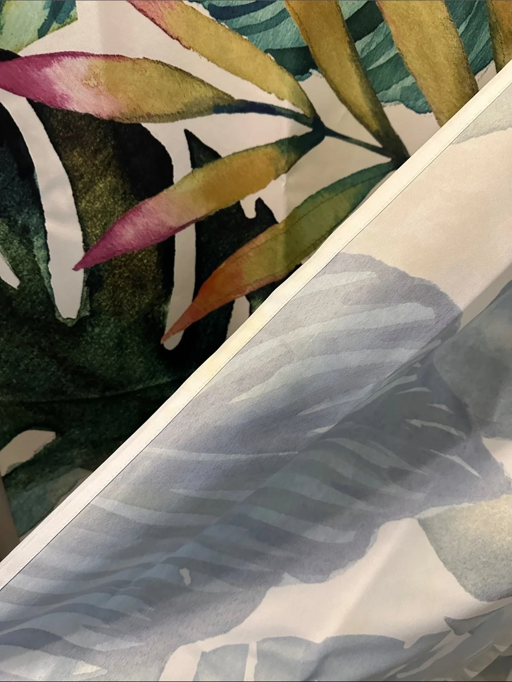 Botanical Tropical Leaf Shower Curtain - Green